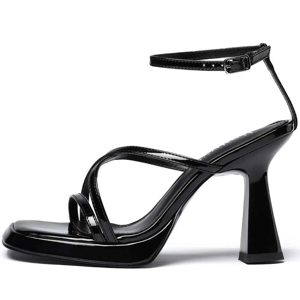 Platform High Chunky  Heels Square Toe Heeled Sandals Ankle strap Block Heels - Picture 2 of 6